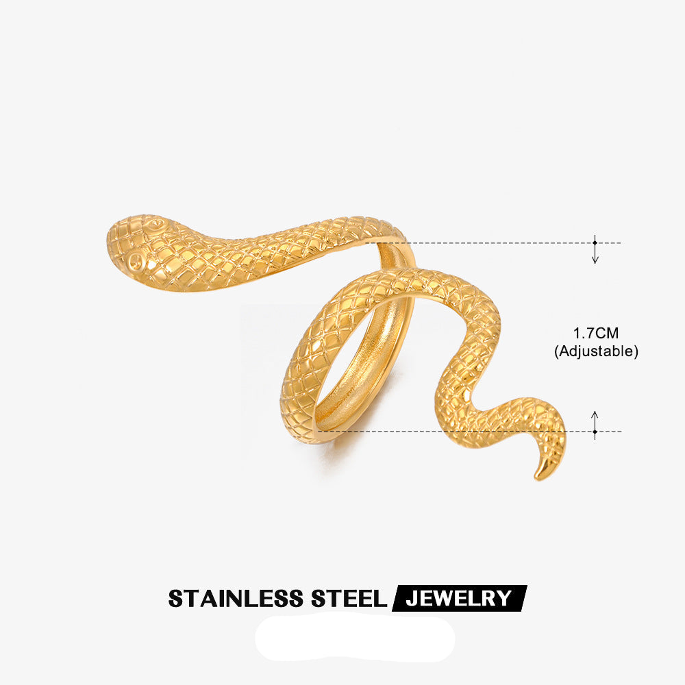 Wholesale Stainless Steel Snake Open Adjustable Ring