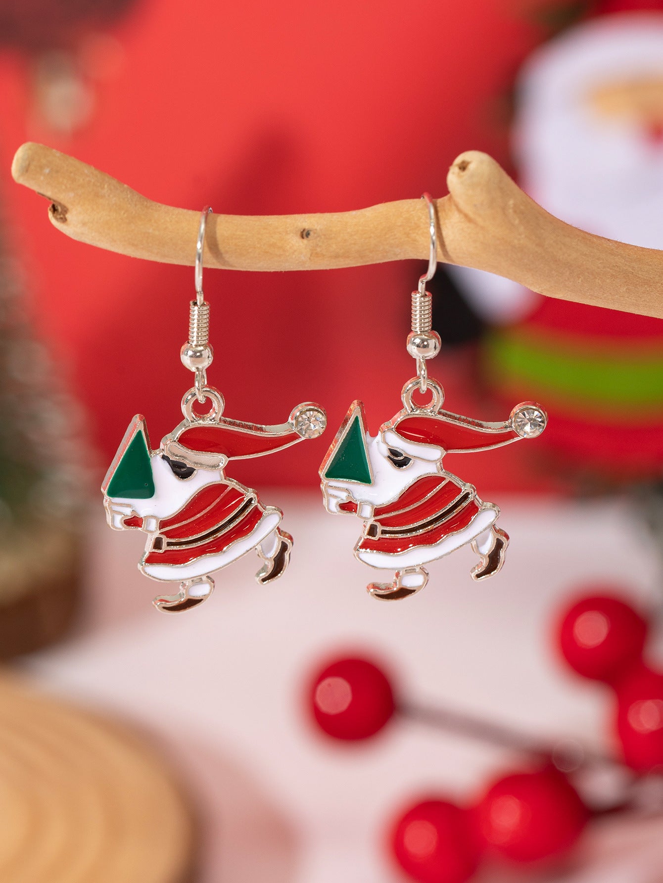 Wholesale Christmas Alloy Oil Drop Earrings ACC-ES-Xunru001