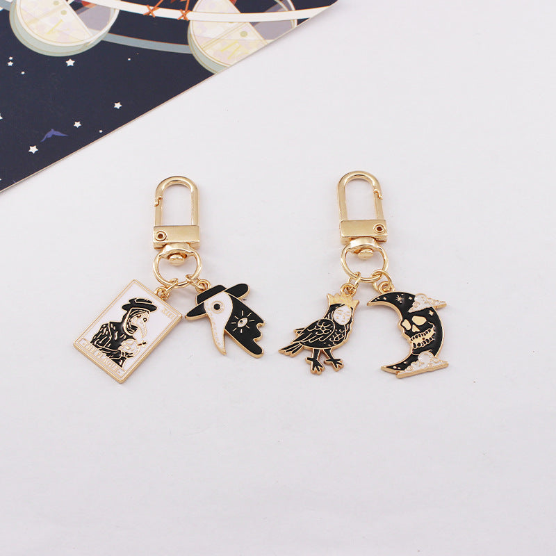 Wholesale Punk Style Halloween Bird Mouth Oil Dripping Alloy Keychain ACC-KC-QiChen007