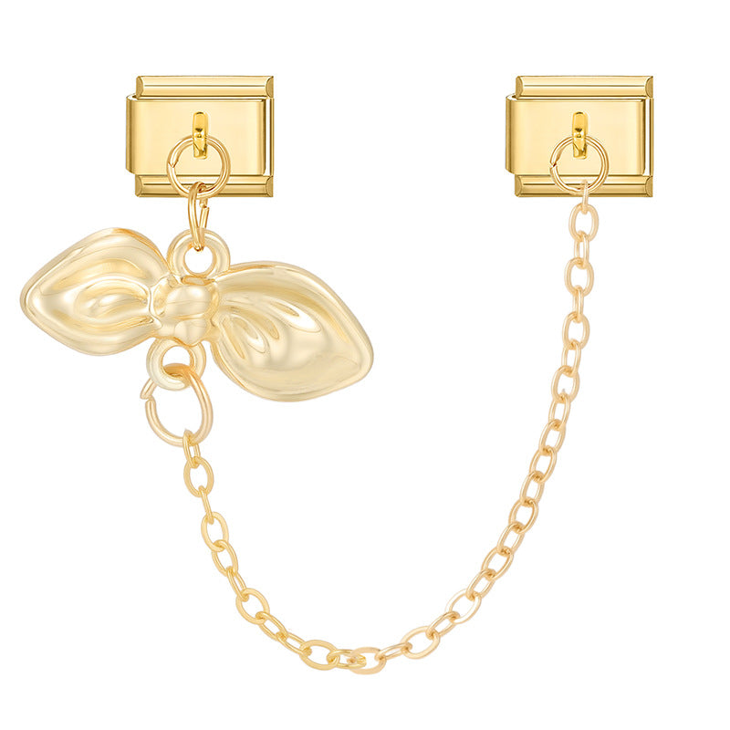 Wholesale Italian Charm Bracelet 9mm DIY Splicing Double Pendant  Stainless Steel Composable Bracelet