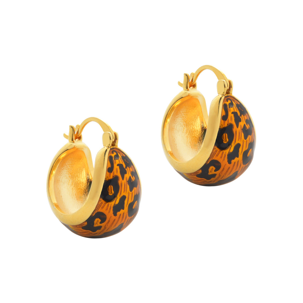 Wholesale Oil Dripping Leopard Print Earrings