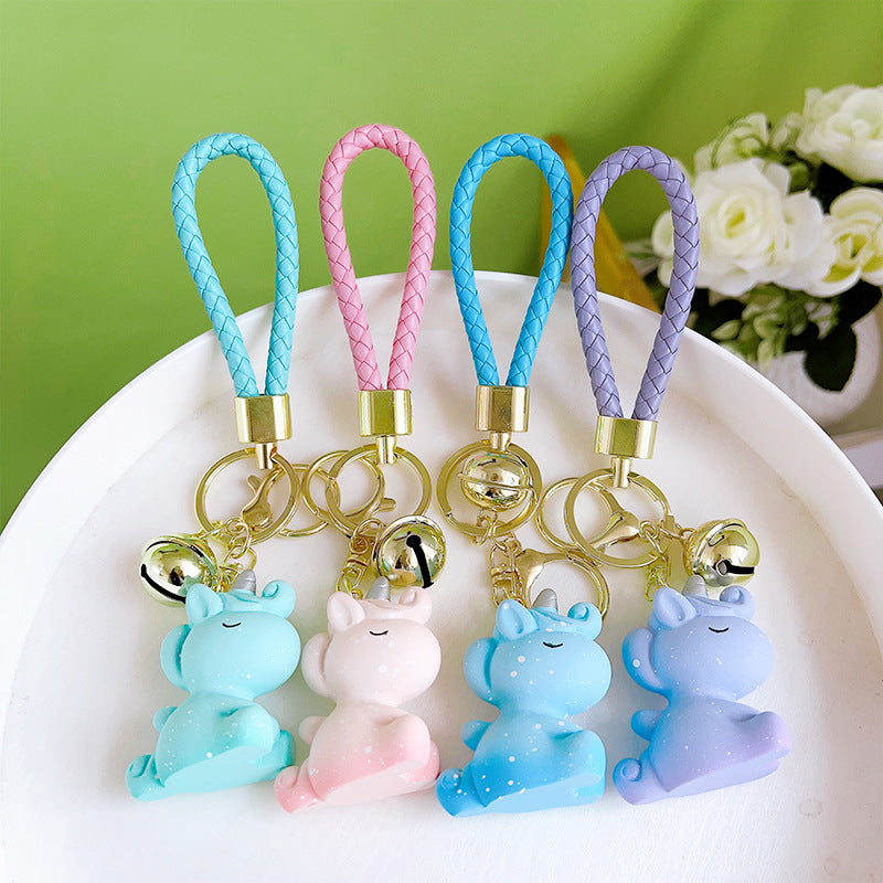 Wholesale Cartoon Starry Sky Snowflake Unicorn Cute Resin Keychain Lanyard Keychain ACC-KC-YanG008