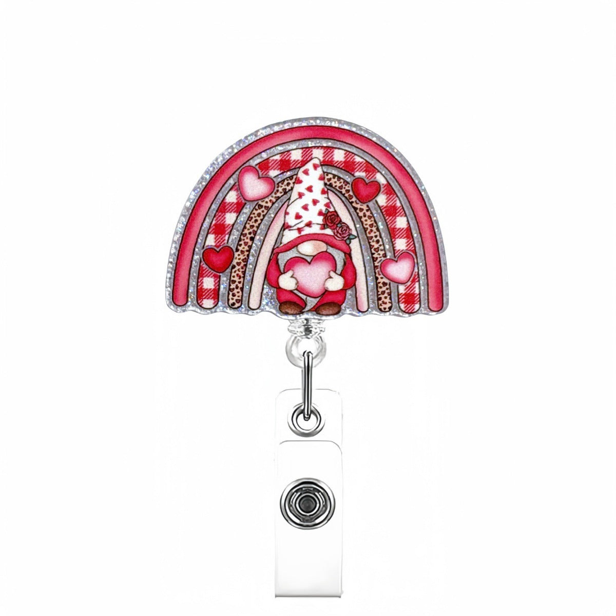 Wholesale retractable acrylic Valentine' s Day Badge Reels
