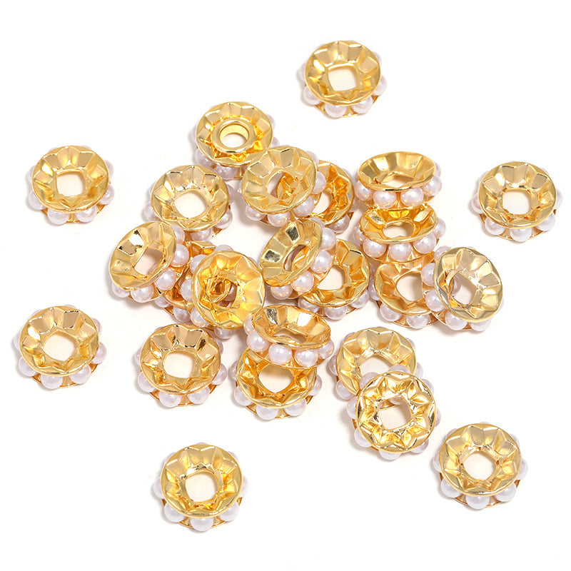 Wholesale 100pcs 17mm Round Straight Edge Diamond Ring Beaded DIY Accessories ACC-BDS-BLG064