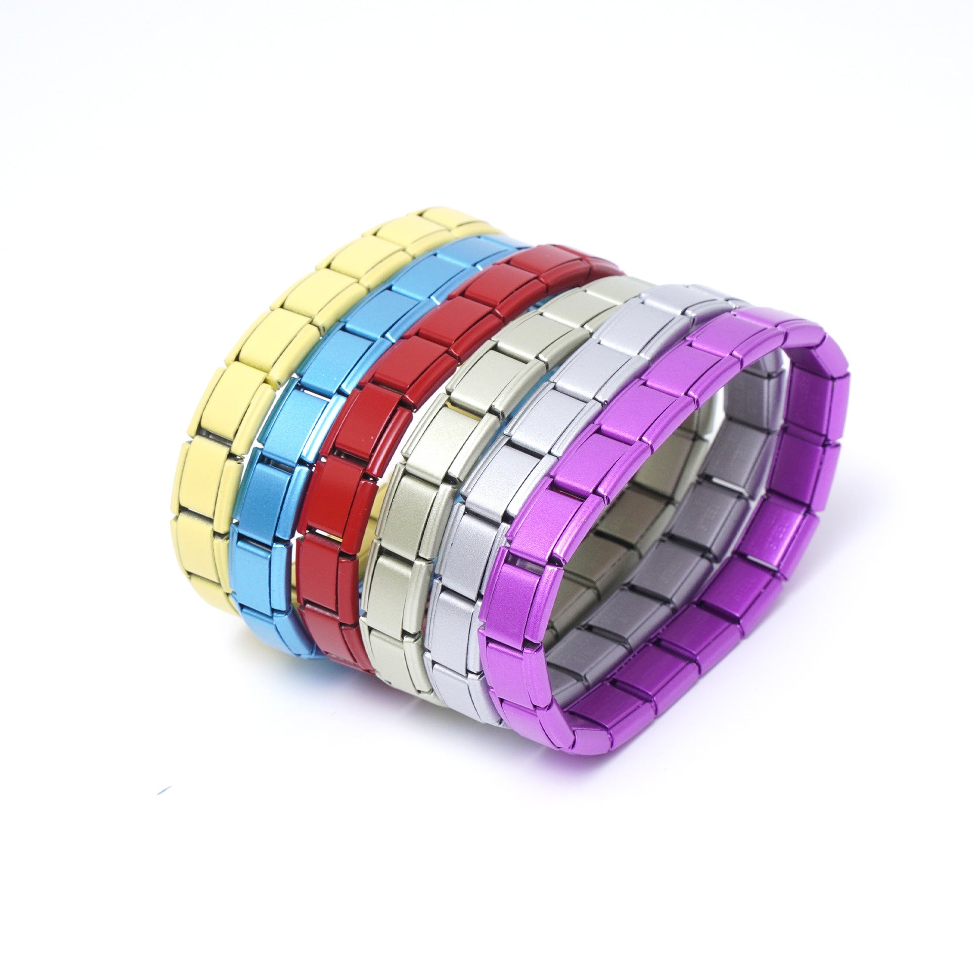 Wholesale Italian Charm Bracelet 9mm DIY Splicing Solid Color Stainless Steel Composable Bracelet