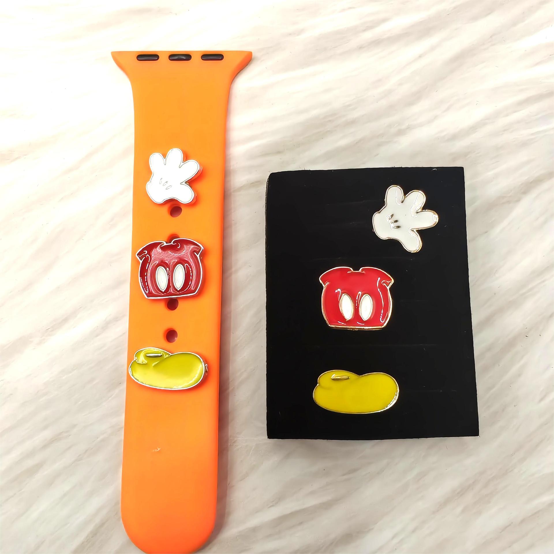 Wholesale Cartoon  Oil-Drop Decorative Nail Set Suitable for Apple,  Huawei,  Xiaomi Silicone Watch Accessories Wholesale in Stock