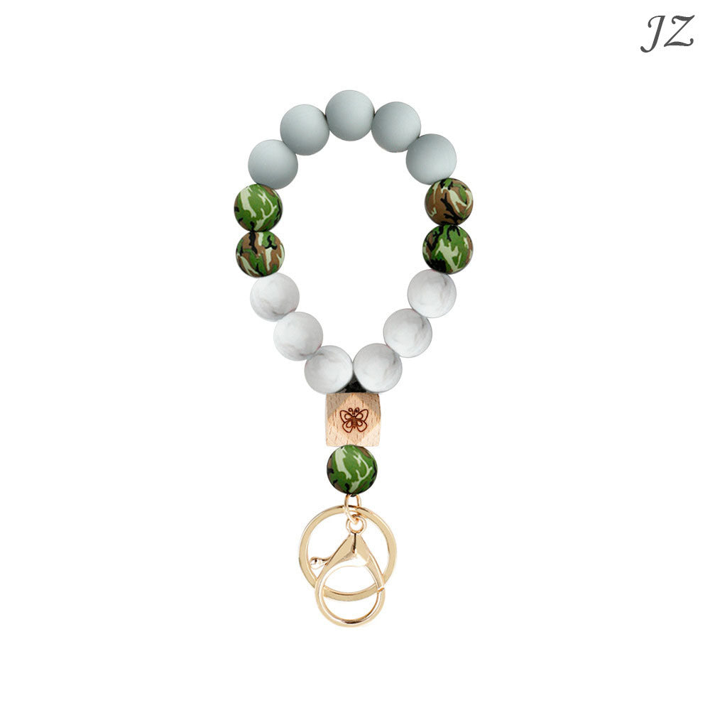 Wholesale Silicone Beads Butterfly Bracelet Bracelet Keychains Wristlet Keychain ACC-KC-Jinz005