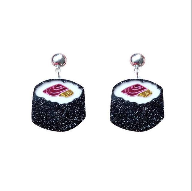 Wholesale Y2K Acrylic Pizza Ice Cream Cake Milk Tea Fried Egg Donut Peanut Butter Sushi Cookie Earrings
