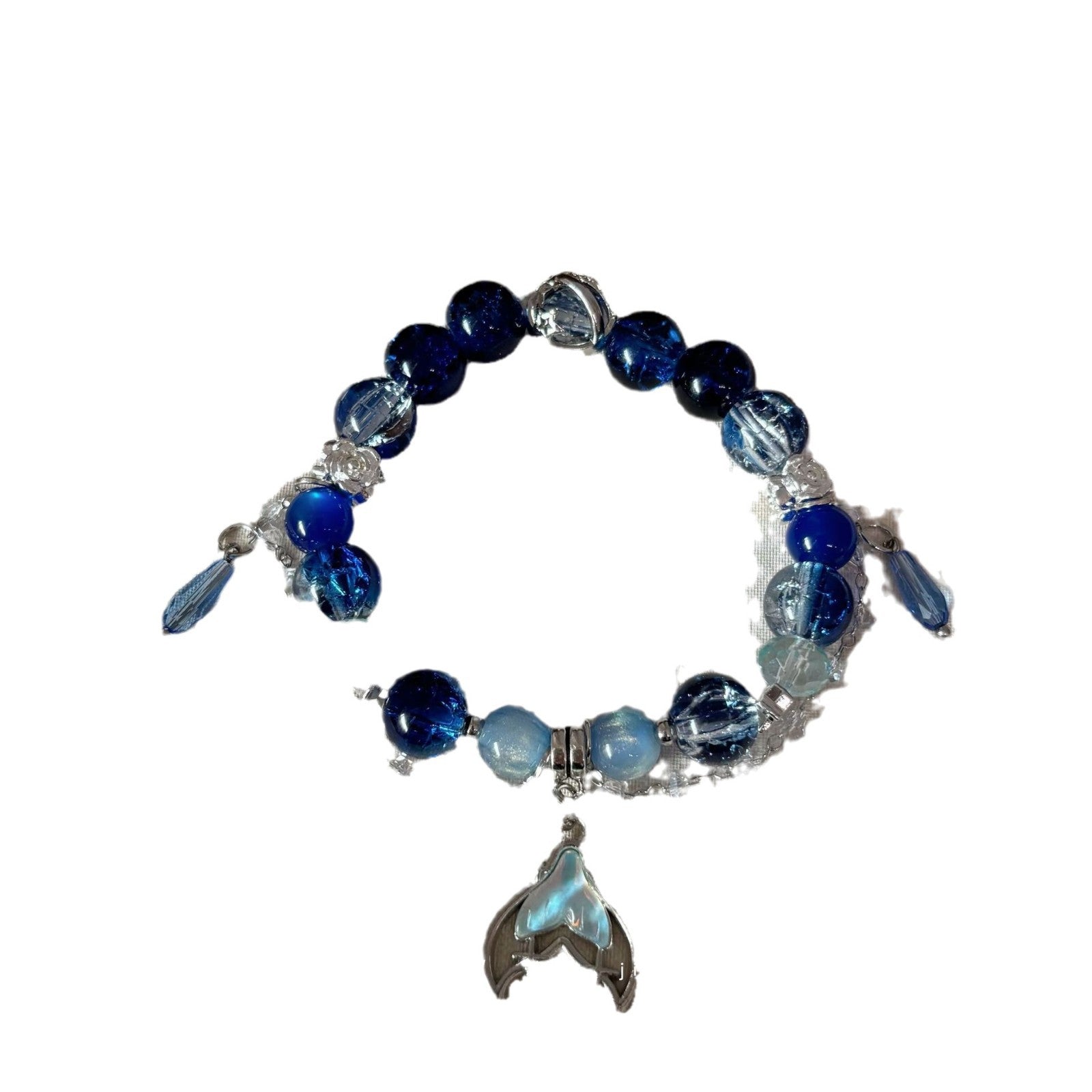 Wholesale Blue Fish Tail Beaded Tassel Bracelet