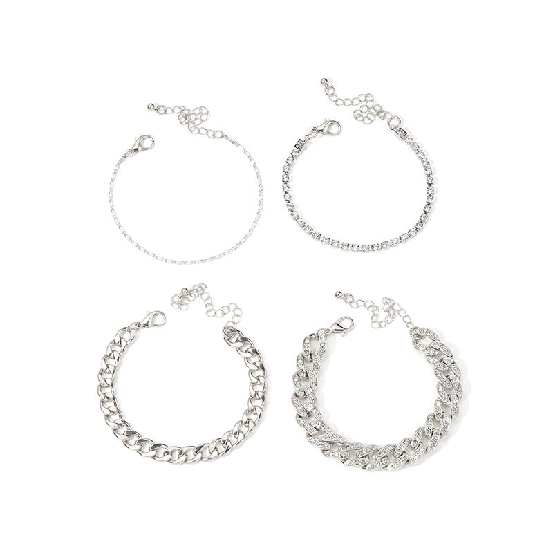 Wholesale Metal Chain Hipop Multi-layer Hand Jewelry Layered Bracelet Set ACC-BT-Yiran002