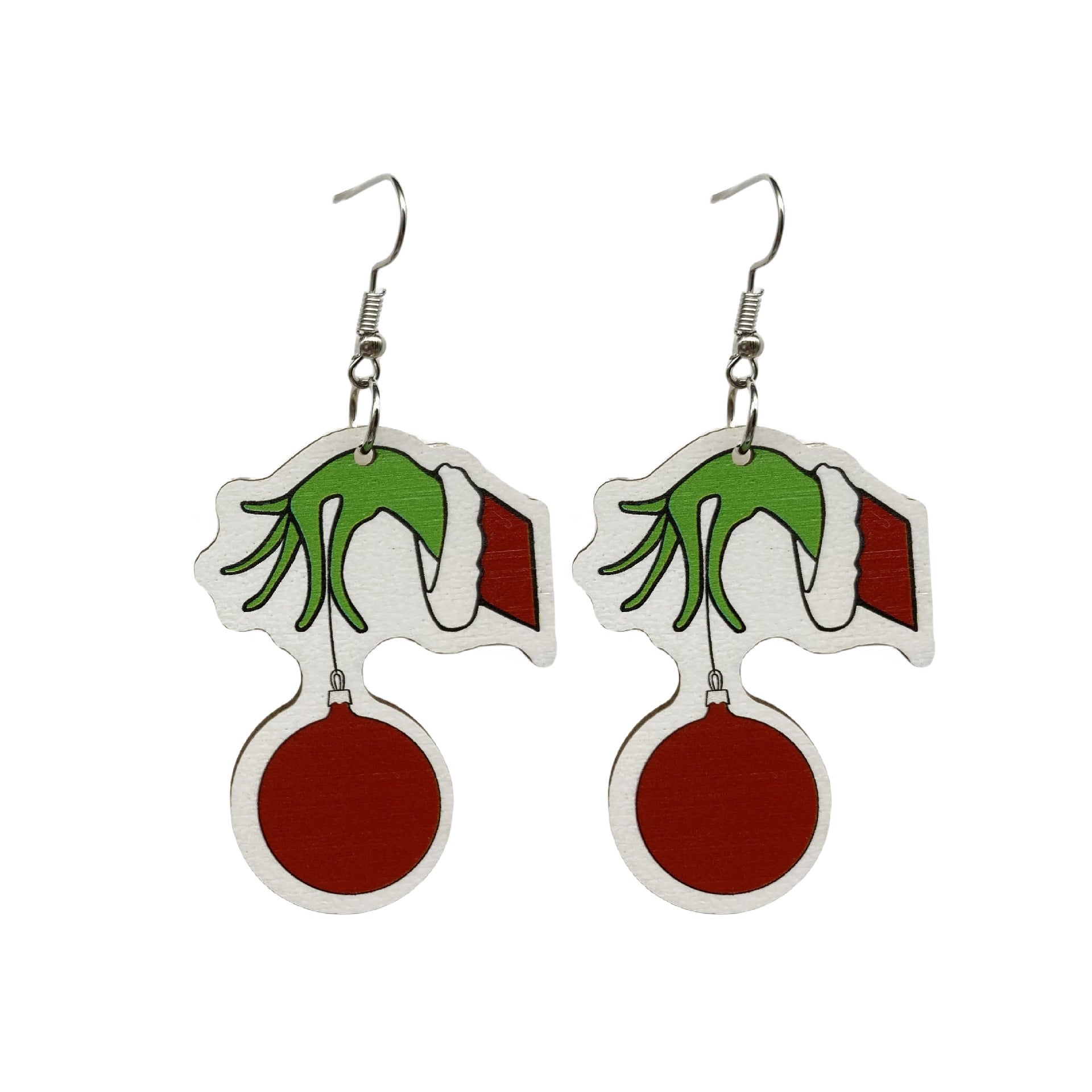 Wholesale Christmas Wood Christmas Tree Long Earrings ACC-ES-FX065
