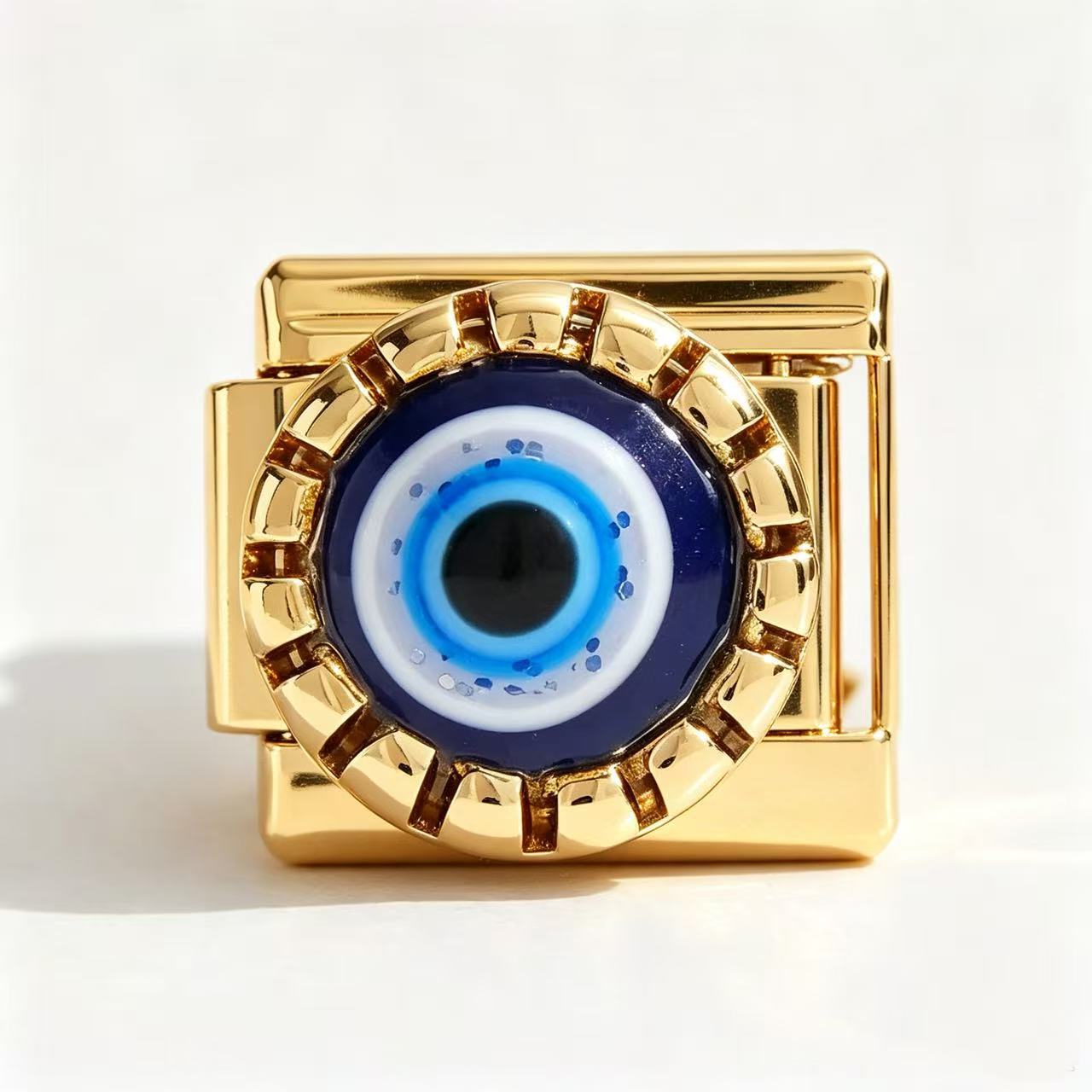 Wholesale Titanium Steel Gold Evil Eye Charm Bracelet Trendy Italian Design DIY Jewelry Accessory For Everyday Wear