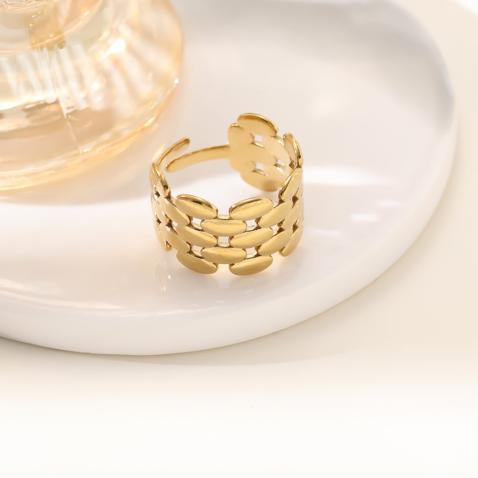 Wholesale Stainless steel open-face ring