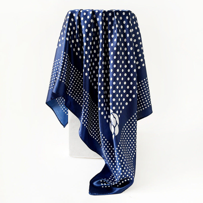 Wholesale Dot Silk Scarf 90cm Turban Silk Satin Scarf