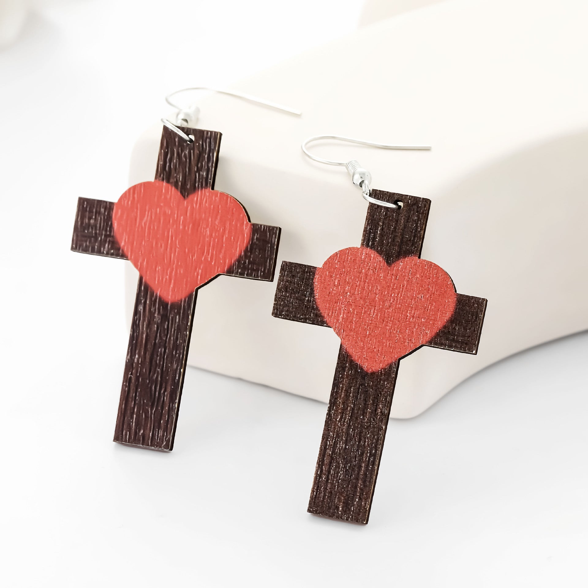 Wholesale Love cross geometric earrings