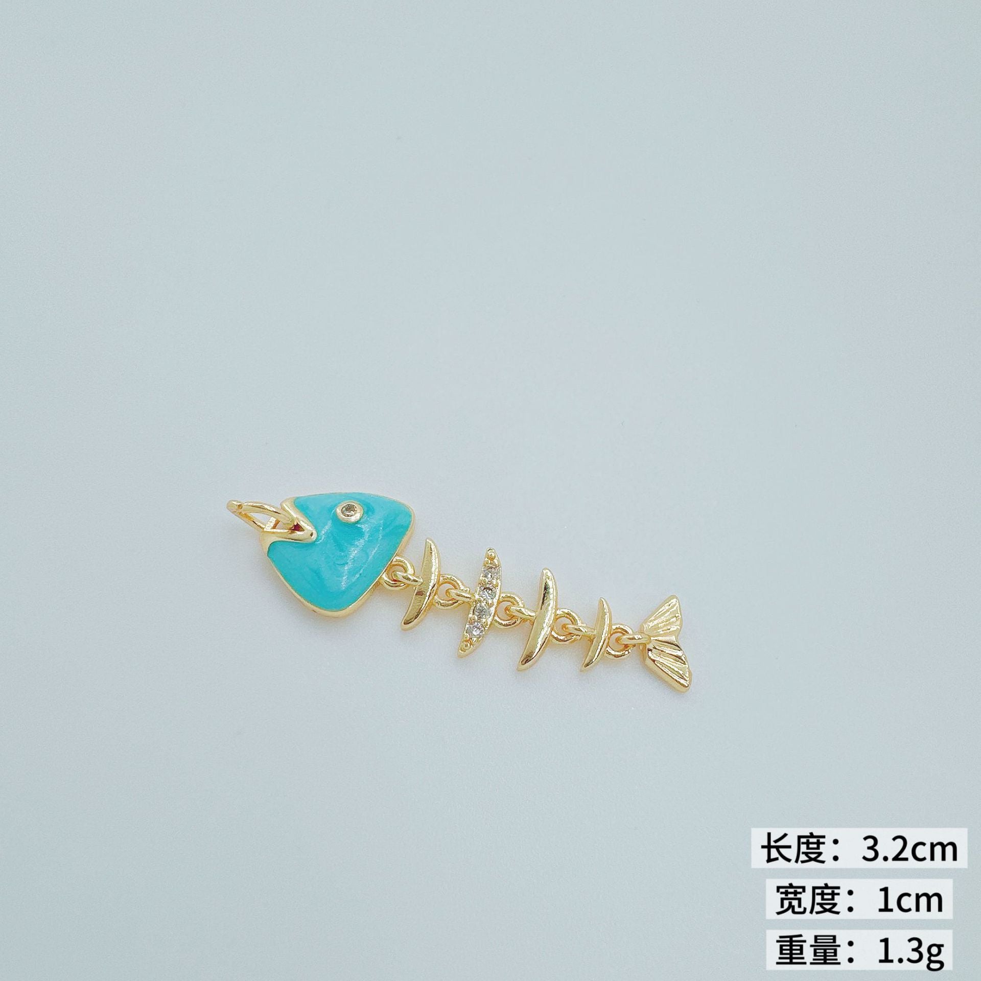 Wholesale Ocean Series Fishbone Pendant Necklace Copper Electroplated Fashion Accessory