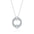 Wholesale  925 sterling silver necklace double ring round silver pendant necklace