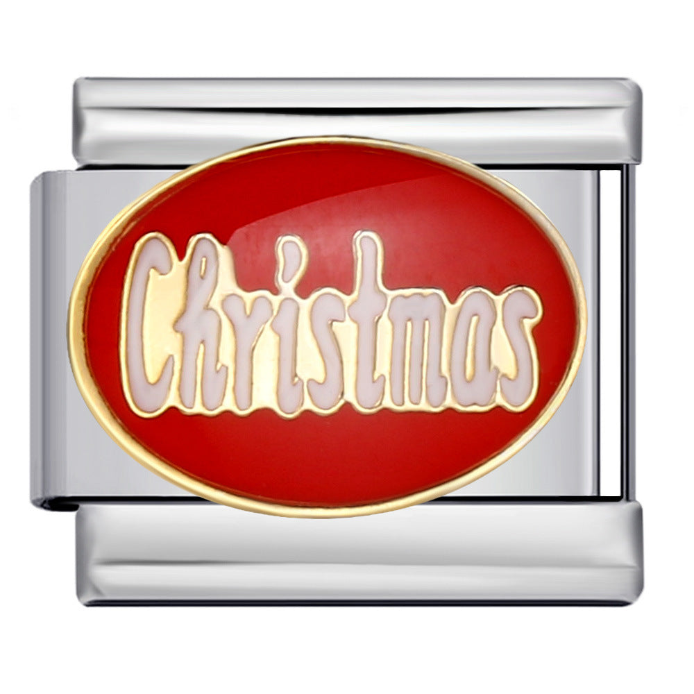 Wholesale Italian Charm Bracelet 9mm DIY Splicing Christmas Elements Stainless Steel Composable Bracelet