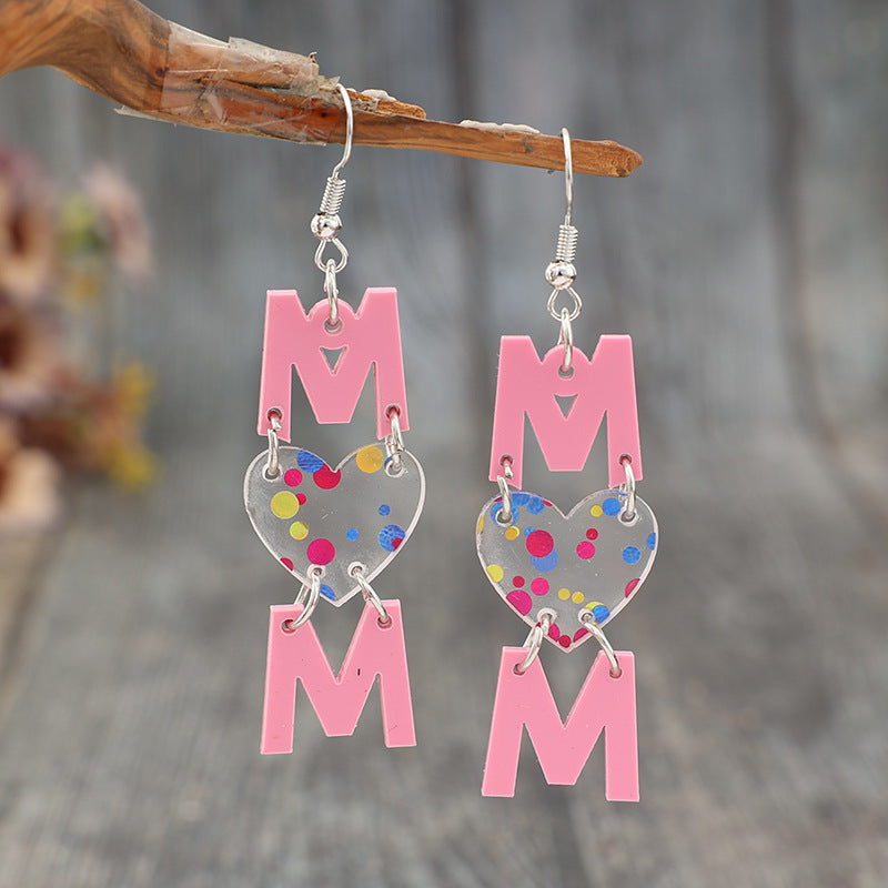 Wholesale Mother's Day Letter Butterfly Flower Heart  Earrings