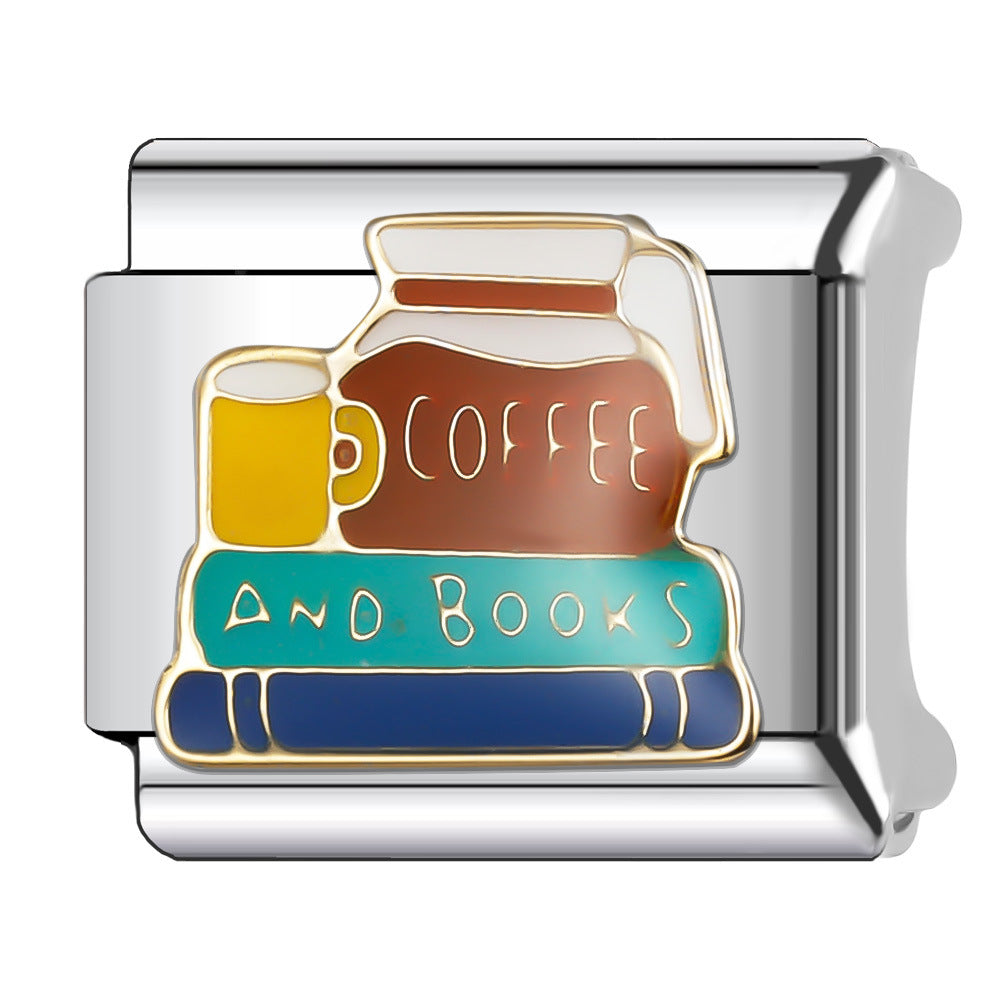 Wholesale Italian Charm Bracelet 9mm DIY Splicing Tutorial Student Series Stainless Steel Composable Bracelet