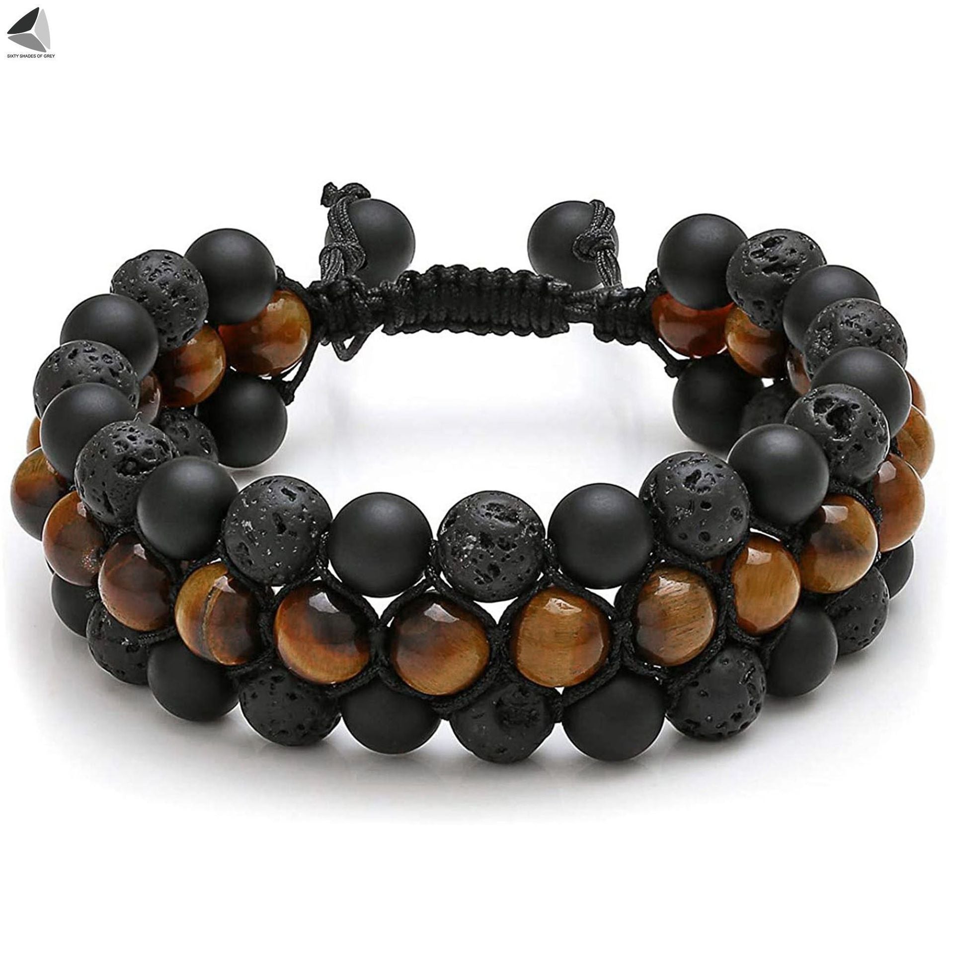 Wholesale Natural Tiger Eye &  Hematite Double Row Bracelet,  Handmade Unisex Everyday Gift Jewelry