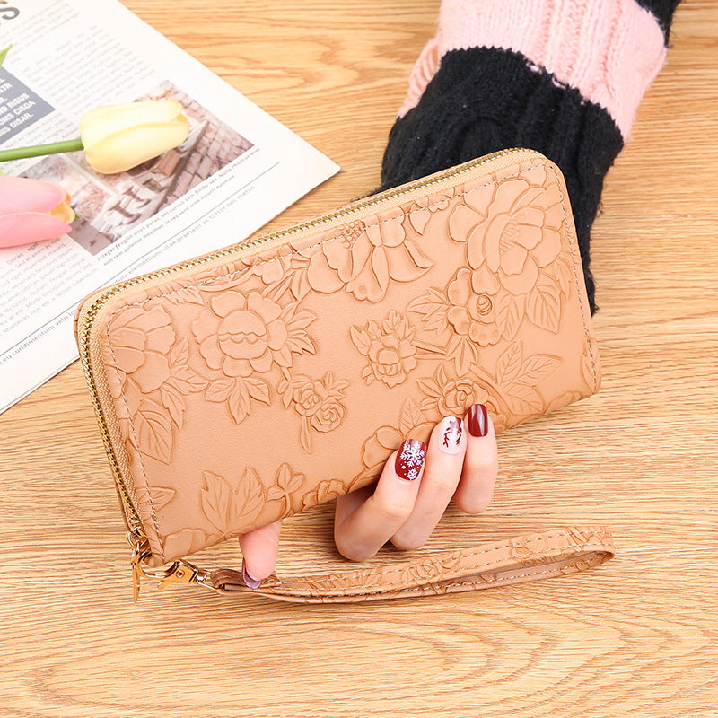 Wholesale long zipper clutch large mobile phone bag wallet