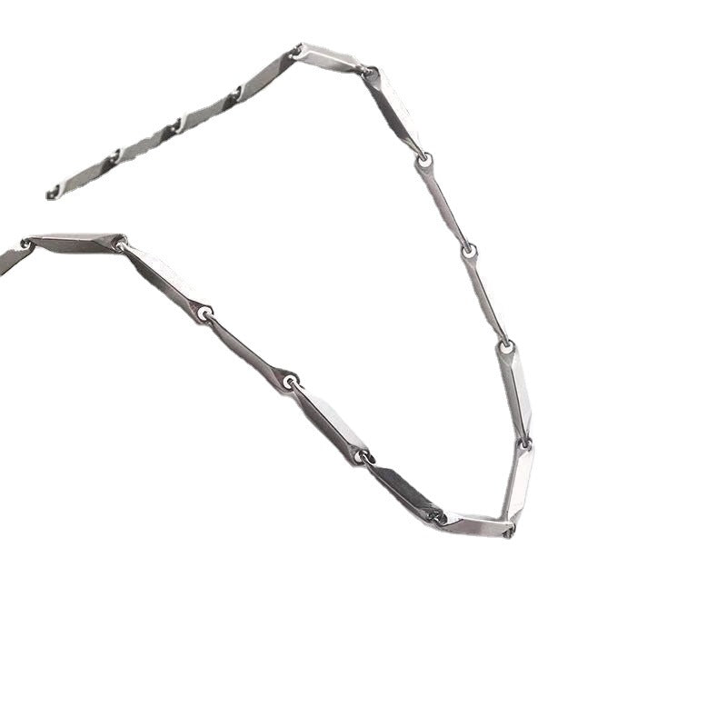Wholesale Men's Titanium Steel Diamond Necklace