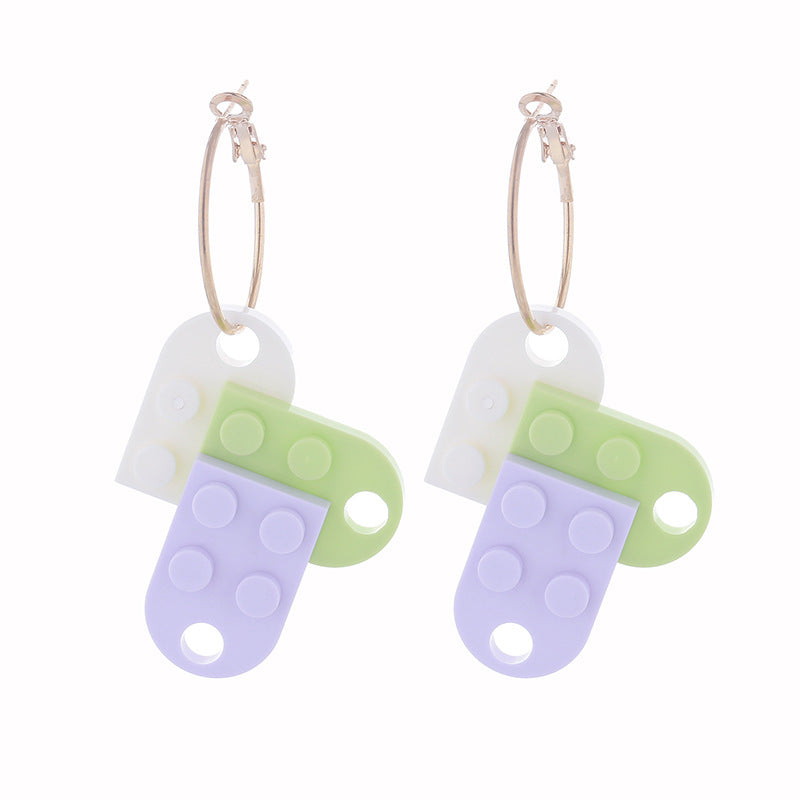 Wholesale  Creative Splicing Geometric Earrings