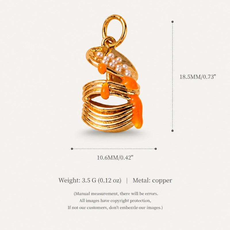 Wholesale Eco Friendly Copper Food Shaped Charms Stylish Fruit Vegetable Pendant For DIY Earrings Bag Charm Keychain Resale
