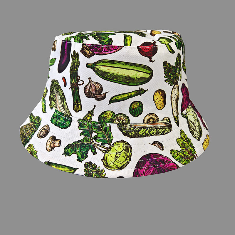 Wholesale Pastoral Print Reversible Bucket Hat,  Wide Brim Sun Protection Fashion Accessory for Outdoor,  Gift Boutique Resale