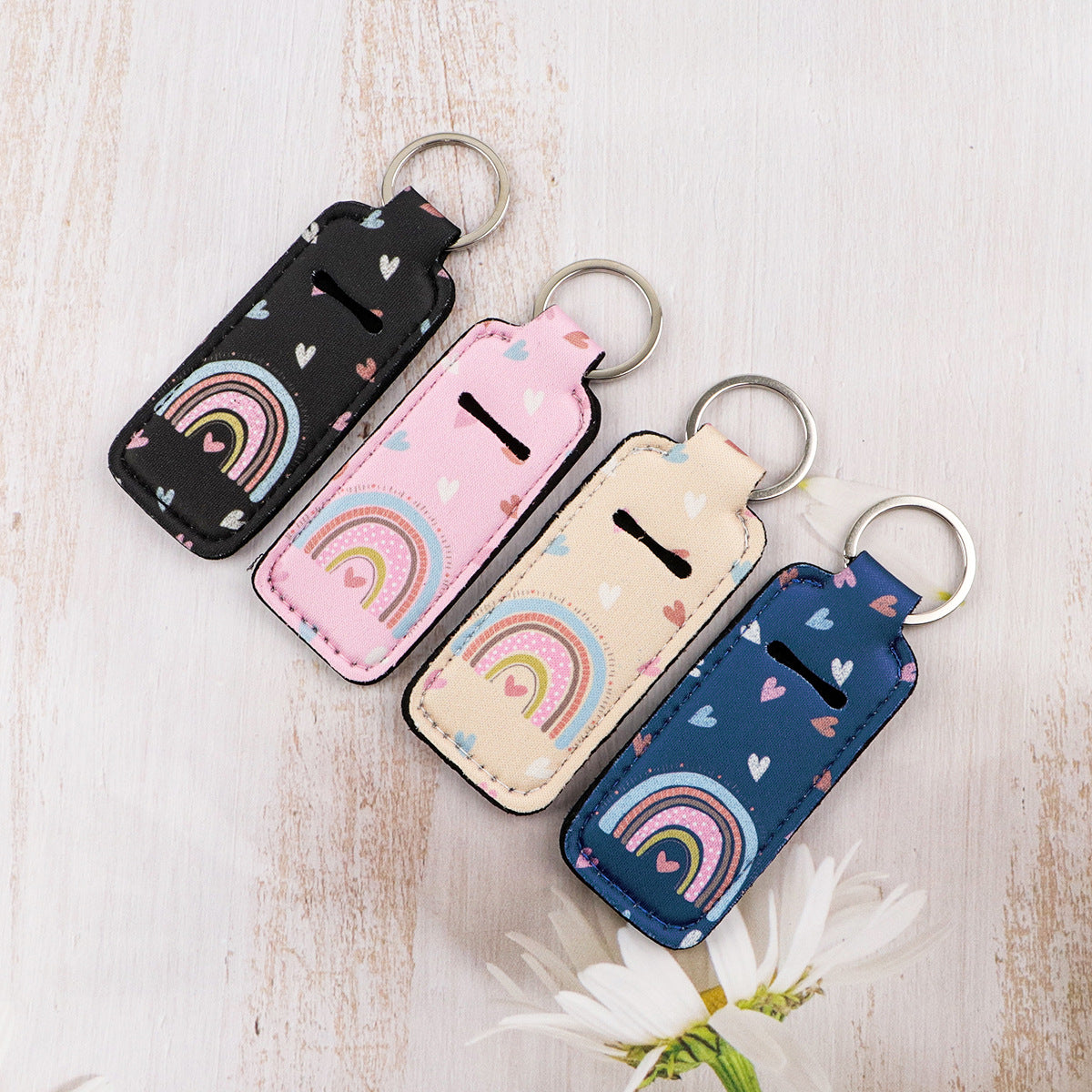 Wholesale 6pcs Rainbow lipstick set keychain