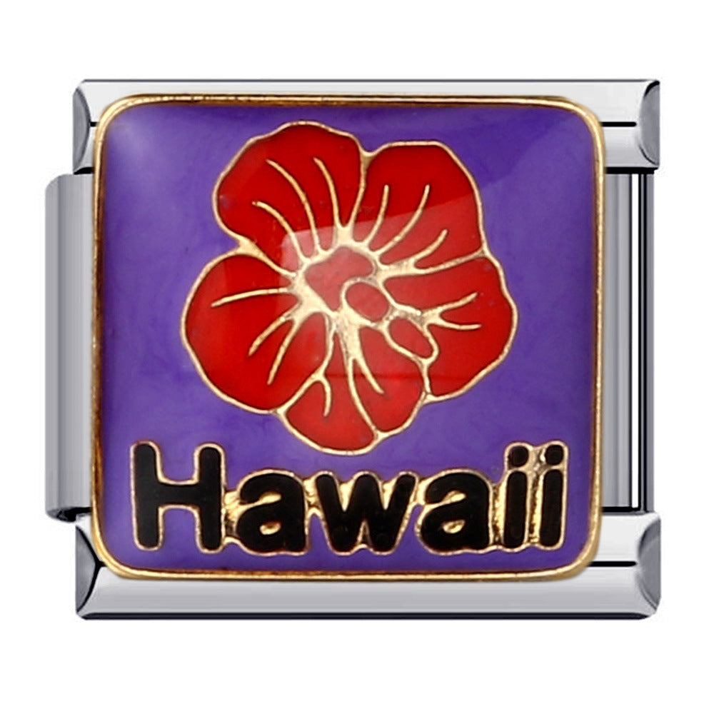 Wholesale 9mm Italian Charm Starter Bracelets DIY square Single Section Creative Stainless Steel Composable Bracelet