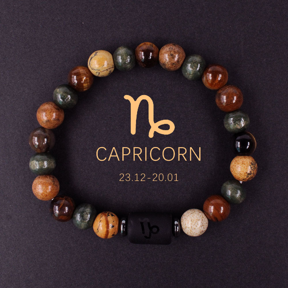 Wholesale 2PCS Natural stone 12 zodiac sign bracelet