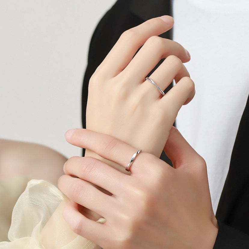 Wholesale S999 sterling silver  happy couple pair luxury ring