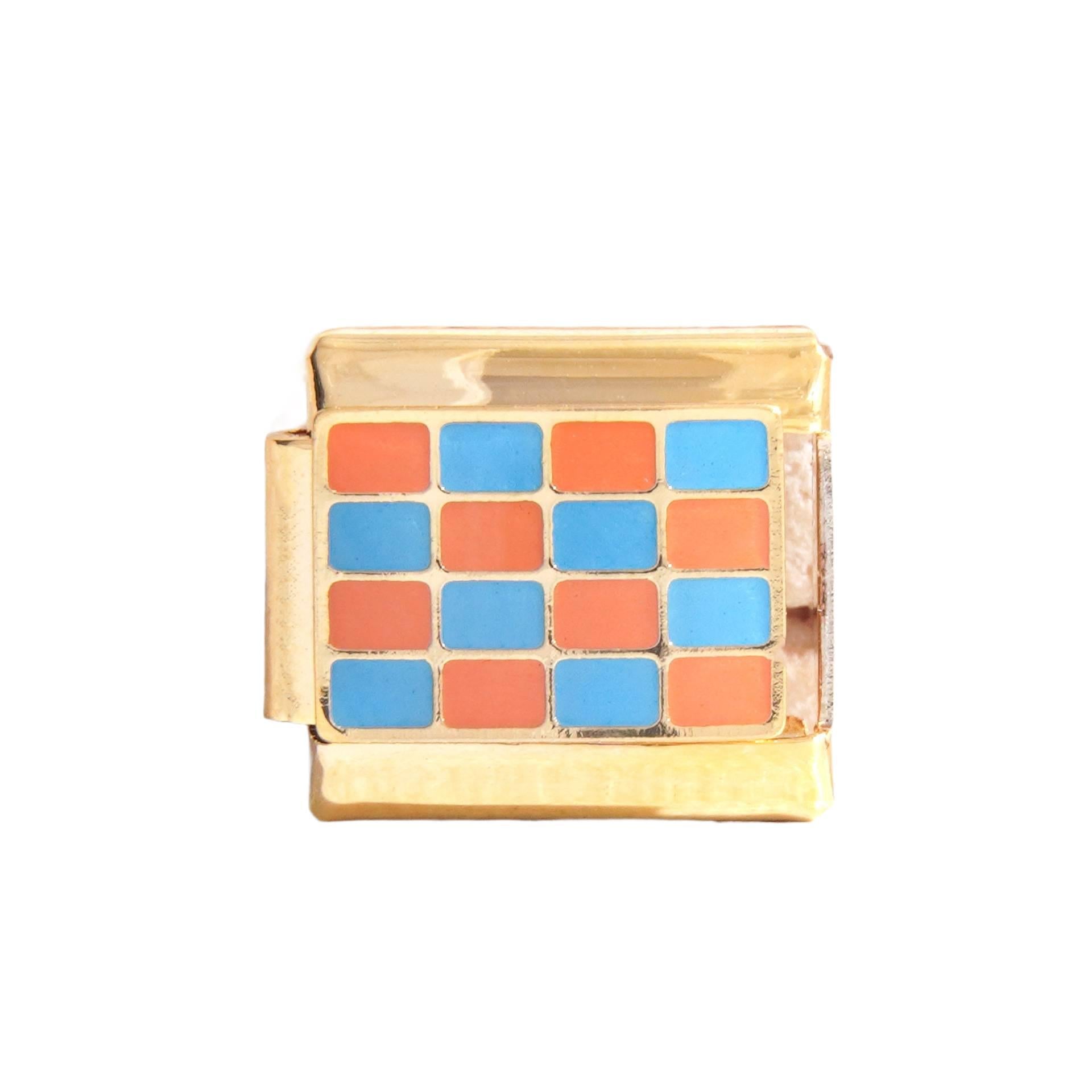 Wholesale  Italian Charm Bracelet 9mm DIY  Checkerboard Series Creative Stainless Steel Composable Bracelet