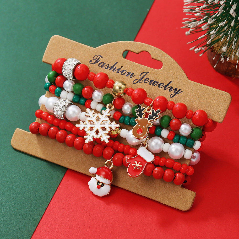 Wholesale Christmas  Bell Multi-layer Bracelet