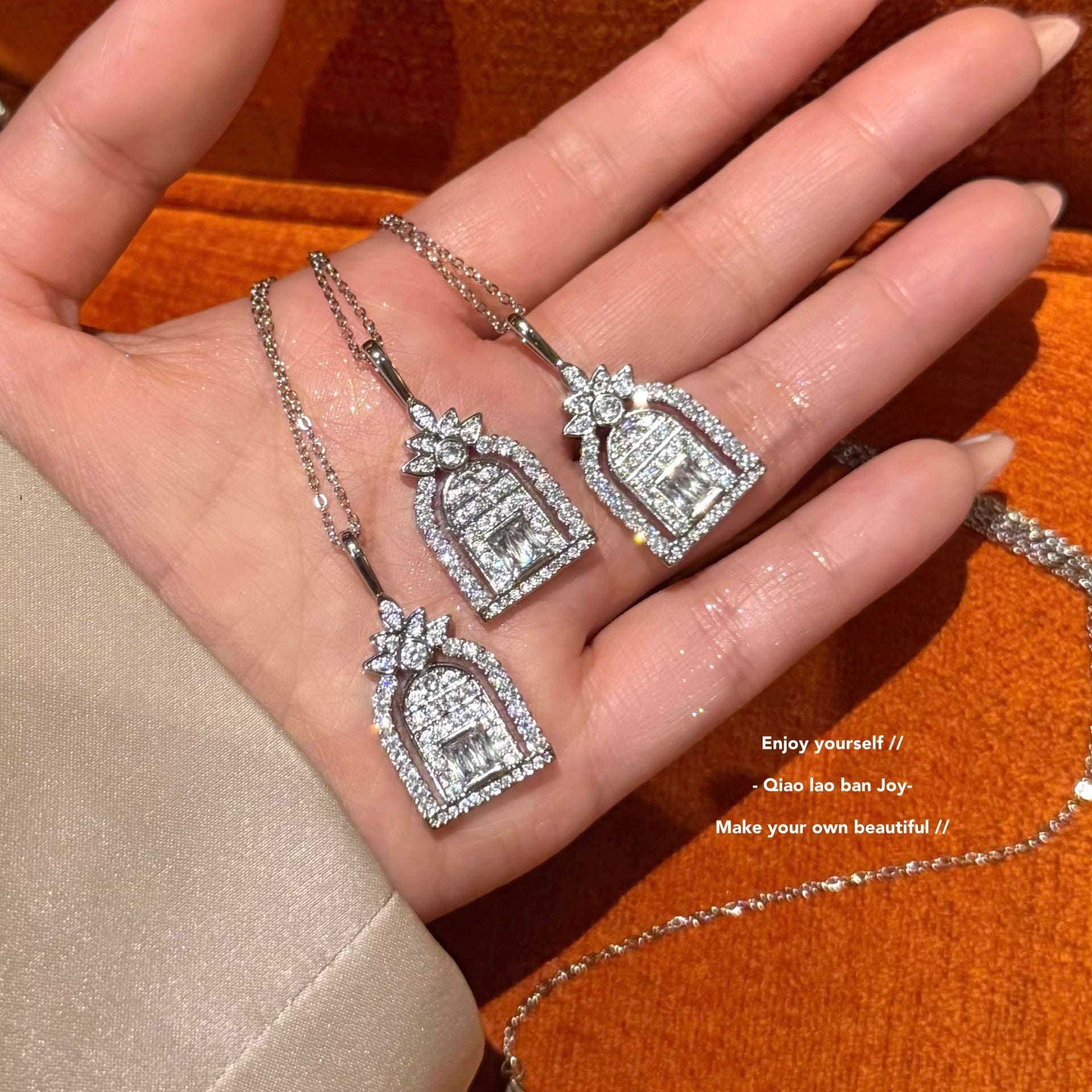 Wholesale Light Luxury Castle Clavicle Chain Necklace Copper Electroplated Fashion Jewelry Accessory