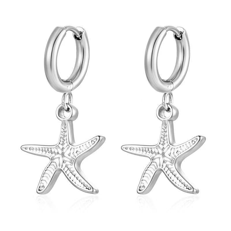 Wholesale Stainless steel heart and flower earrings