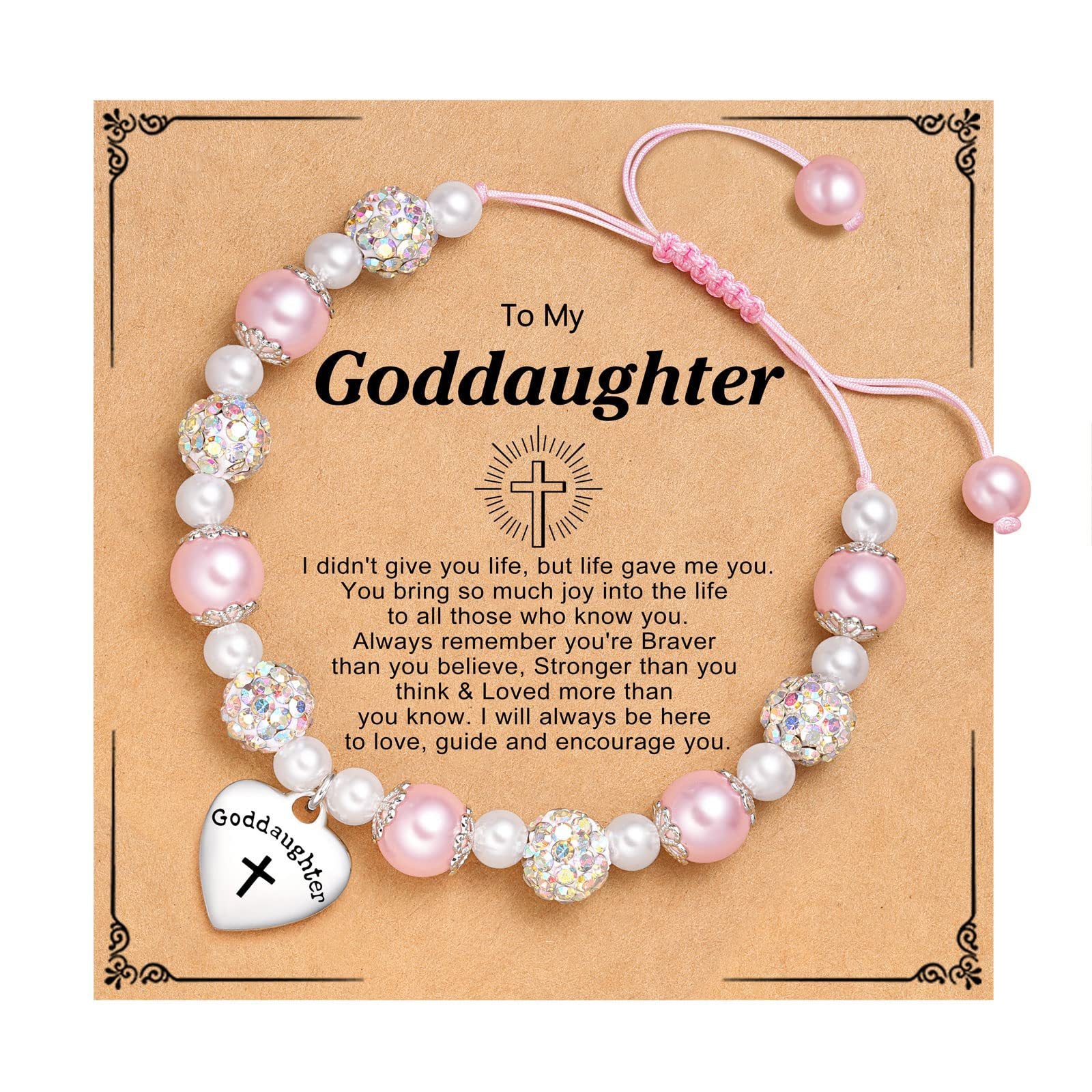 Wholesale  Adjustable Bead White Powder Pearl White Drill Ring Love Bead Bracelet