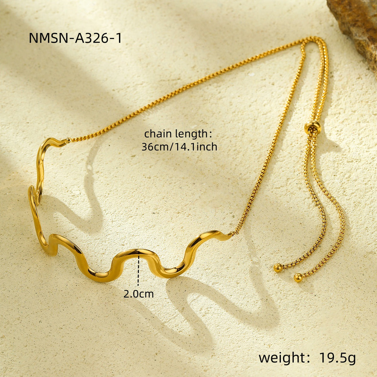 Wholesale  Stainless Steel Jewelry Versatile Wave  Bracelet 18K Gold Plated Necklace