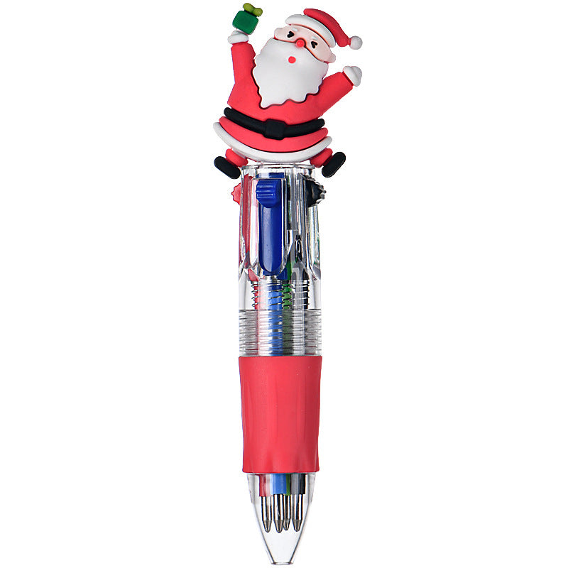 Wholesale Cute cartoon Christmas four-color ballpoint pen