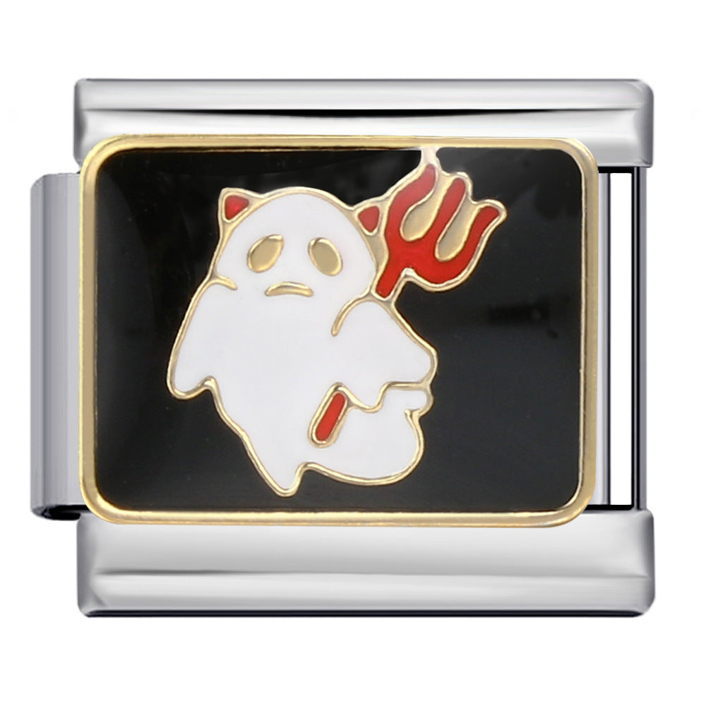 Wholesale Italian Charm Bracelet 9mm DIY Splicing Removable Gothic Halloween Element Stainless Steel Composable Bracelet