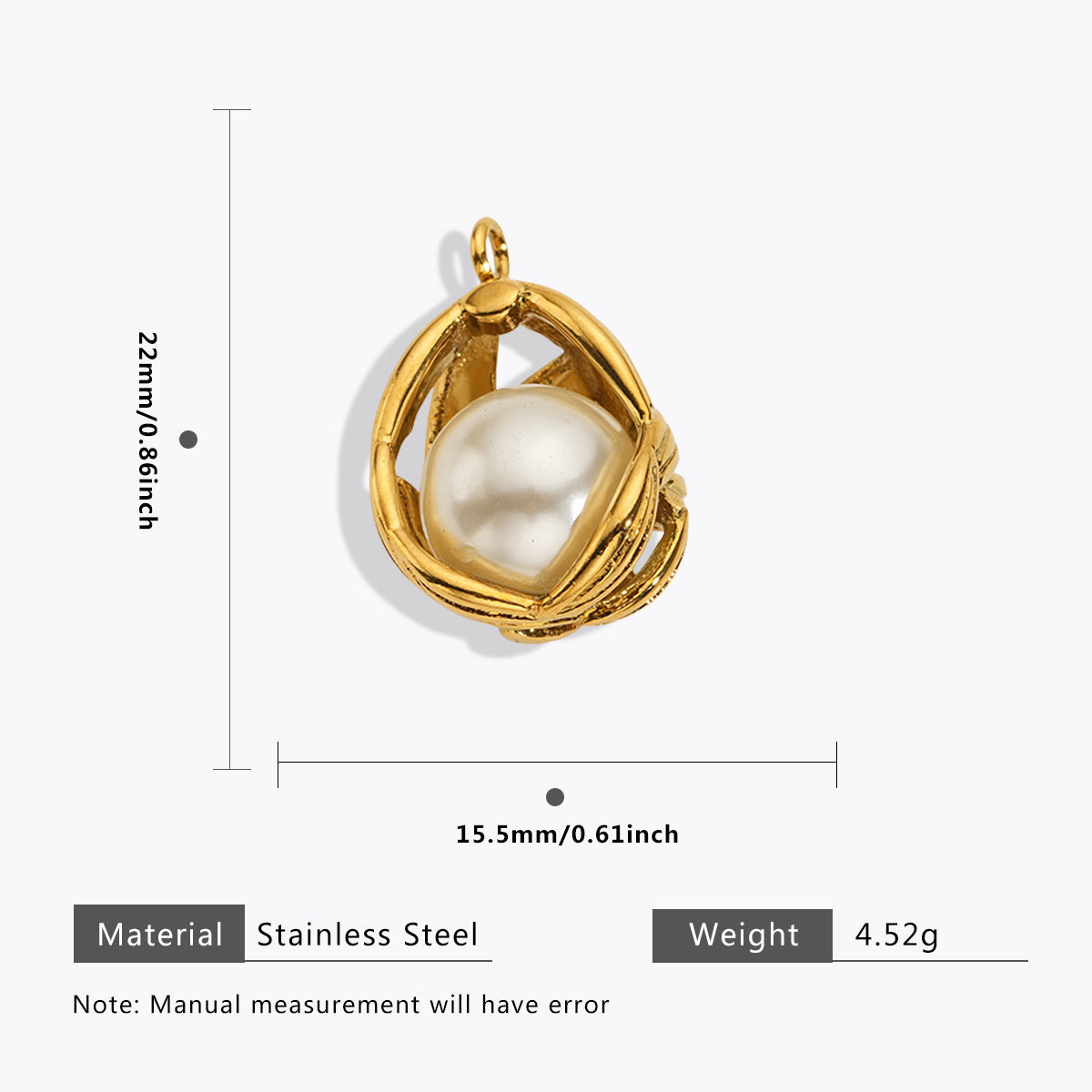 Wholesale 5pcs Stainless Steel  Pearl Pendant Oil Drop Pendant Bell Flower Pendant