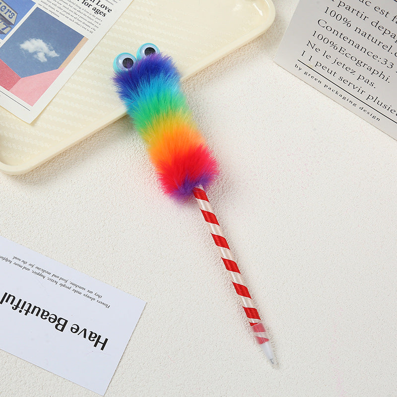 Wholesale 5pcs colorful big eye caterpillar ball pen