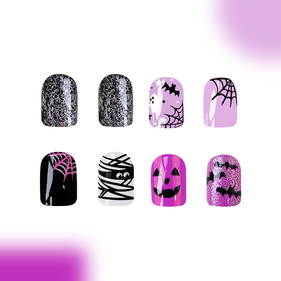Wholesale 48 Pieces/box Halloween Press-on Nails Kits Nail Stickers ACC-NS-GuaiXL113