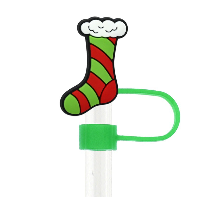 Wholesale  Random 100pcs Cartoon   10mm PVC Soft Straw Tube Cap