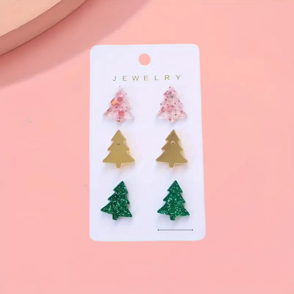 Wholesale  Acrylic Combination Christmas Earrings suit