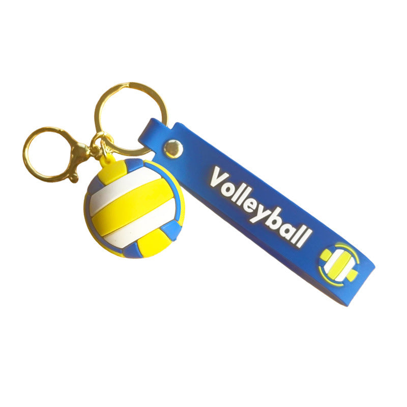 Wholesale Volleyball Keychain Flexible Rubber Bag Charm Stylish Gift Accessory