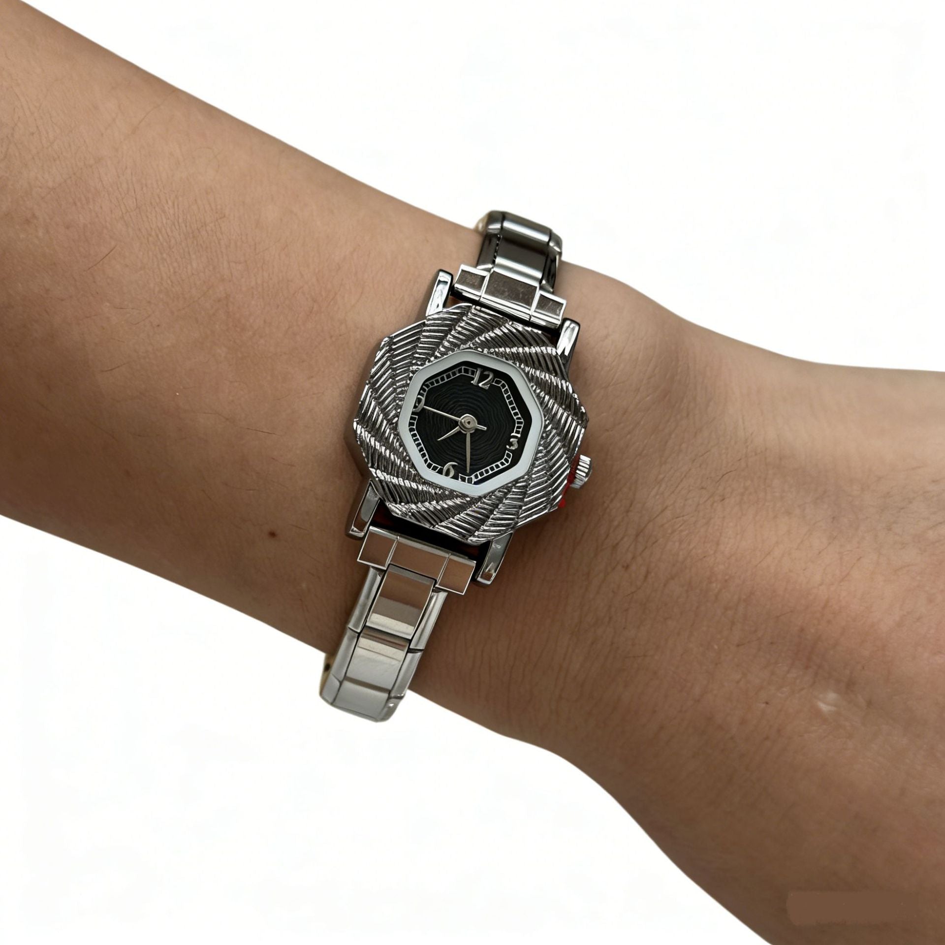 Wholesale Stainless Steel Quartz Watch with Tassel,  Bagua Octagonal Design,  Fashionable Women' s Wristwatch,  Boutique Gift