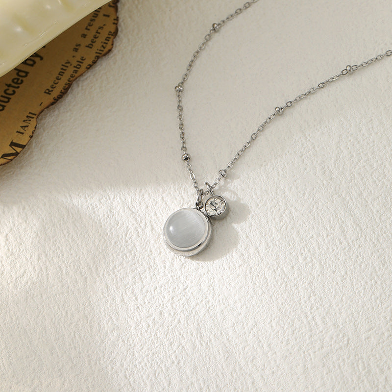 Wholesale Cat Eye Design Titanium Steel Necklace - Stylish Fashion Accessory for Everyday Wear